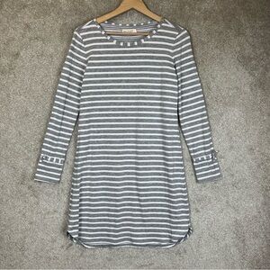 Max Studio Weekend Dress Womens Small Striped Long Sleeve Casual Tie Cuff- 3524